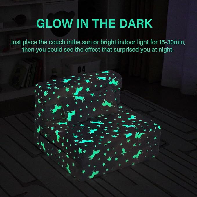 Folding Sofa Bed Floor Mattress for Kids with Pillow, Toddler Washable Folding Floor Nap Mat Futon, Child Fold Up Sofa Chair Bed with Storage Bag for Girls and Boys