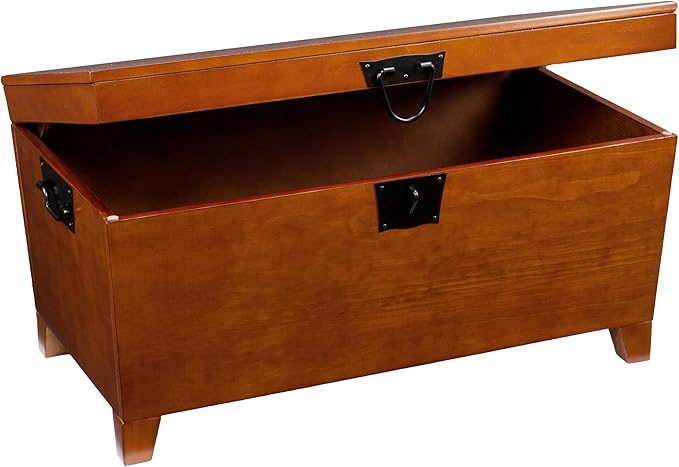 SEI Furniture Pyramid Storage Trunk Coffee Table, Mission Oak