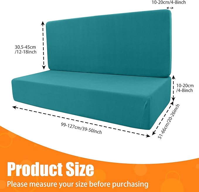 Rv Dinette Cushion Covers,Printing Stretchable Camper Cushion Cover,RV Cushion Slipcover,Rv Couch Cover Replacement for RV Camper Car Bench,2 Backrest Covers and 2 Bench Covers (Peacock Blue)