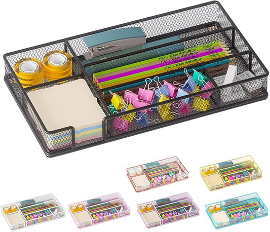 Desk Drawer Organizer Tray, Office Drawer Organizer, Workspace Organizers, Suitable for Tools, Pencils, Office Supplies Storage (Black)