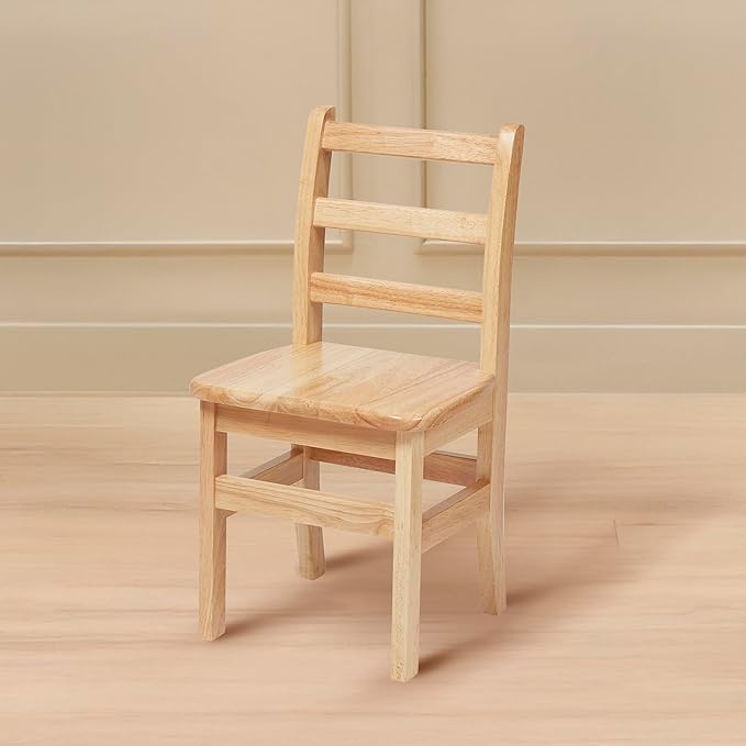 Wooden Ladderback Chairs, 14", Kids Furniture, Natural, 2-Pack