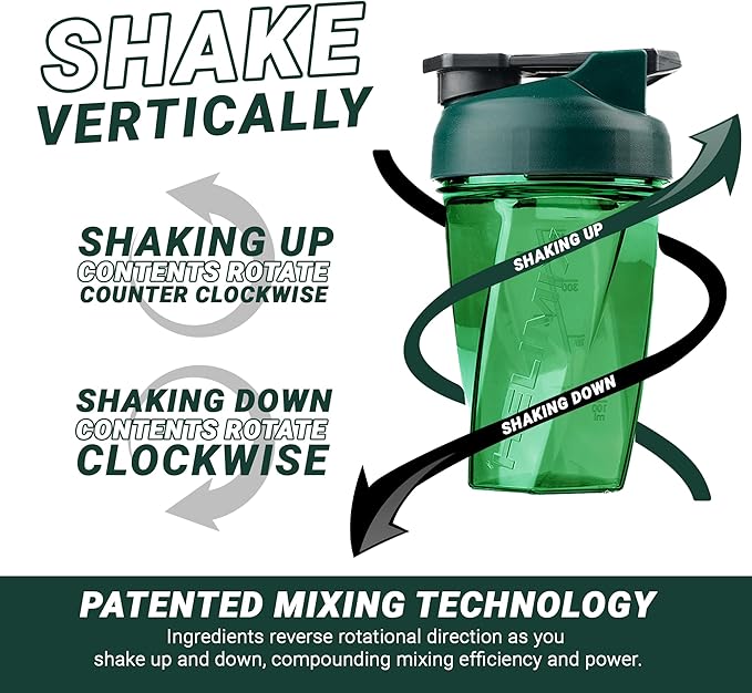 HELIMIX 1.5 Vortex Blender Shaker Bottle Holds upto 28oz | No Blending Ball or Whisk | USA Made | Portable Pre Workout Whey Protein Drink Shaker Cup | Mixes Cocktails Smoothies Shakes | Top Rack Safe
