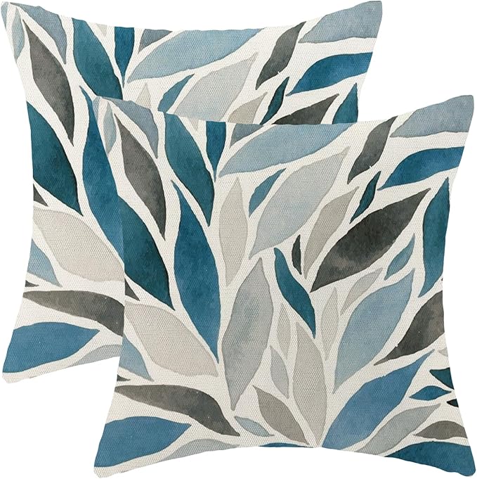 Boho Pillow Covers 18x18 Set of Geometric Navy Blue Pattern Throw Pillow Covers Outdoor Decoration Bohemian Modern Abstract Decorative Pillowcase Farmhouse Cushion Cover for Home Sofa