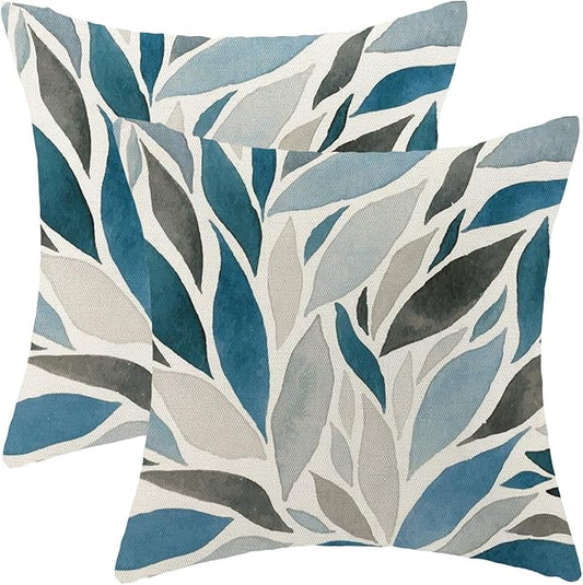 Boho Pillow Covers 18x18 Set of Geometric Navy Blue Pattern Throw Pillow Covers Outdoor Decoration Bohemian Modern Abstract Decorative Pillowcase Farmhouse Cushion Cover for Home Sofa