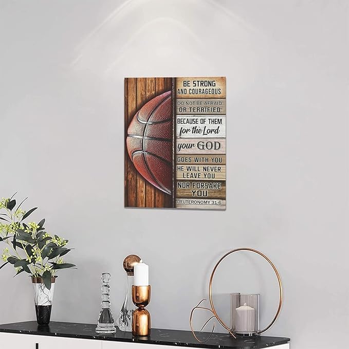 banonaty Basketball Wall Art Basketball Wall Decor Inspirational Quotes Pictures Canvas Prints Basketball Gifts For Coach Player Home Decorations For Boys Room Gym Livingroom Bedroom 12"x16"