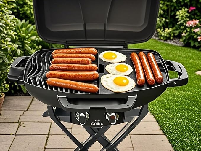 Cast Iron Reversible Griddle for Napoleon Gas Grill All TravelQ 285 Series, for Napoleon Travelq 285 Accessories Pro285x, PRO285X-BK, PRO285, PRO285-BK, TQ285X, TQ285X-1, TQ285X-BL, Non-Stick