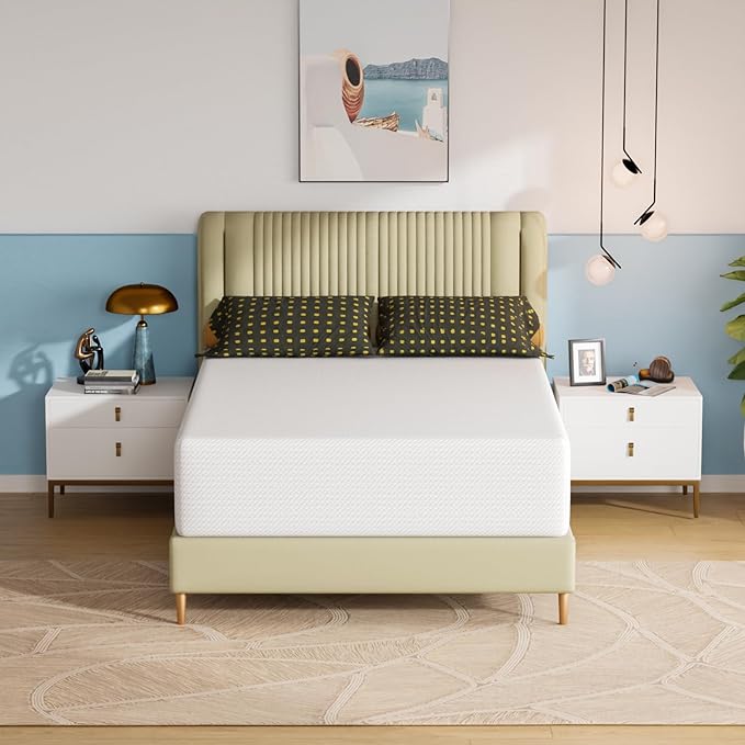 PayLessHere 14 Inch Full Mattress Base Foam Mattress,Removable Soft Cover,Bunk Bed, Trundle, Daybed,White，Fiberglass Free