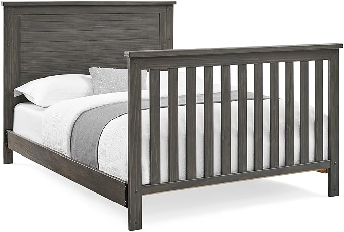 Delta Children Simmons Kids Caden 6-in-1 Convertible Crib with Trundle Drawer, Greenguard Gold Certified, Rustic Grey