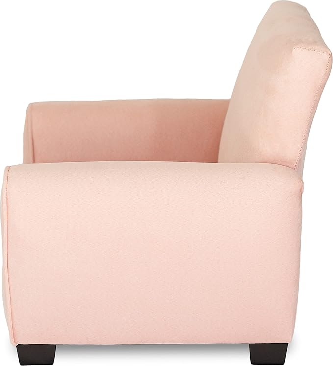 Kid Rocking Chair for Toddlers, Child Chair for Little Kids, Upholstered Toddler Armchair for Children, Comfy and Cute Little Kid Chairs (Legs, Blush)