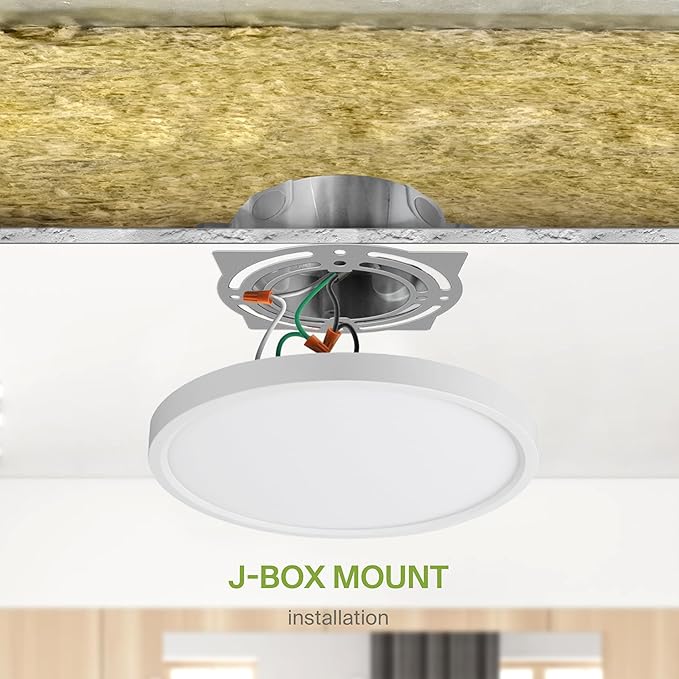 ASD LED 9" Round Flush Mount Ceiling Light Fixture, Low Profile Surface Lighting | 5CCT, Dimmable, Ultra-Thin, ETL Listed | 18W 1660LM 2700-6000K 120V | Kitchen, Bedroom, Hallway Lamp | White, 6 Pack