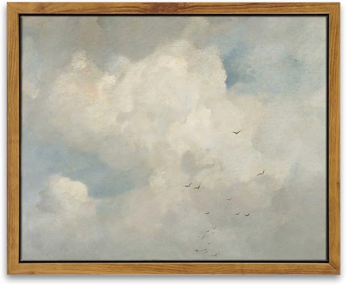 InSimSea Framed Canvas Wall Art Vintage Decor, Home Decor Classical Oil Painting Shells Fish Canvas Prints Vintage Landscape Wall Art Home Office Decor, 8"x10"