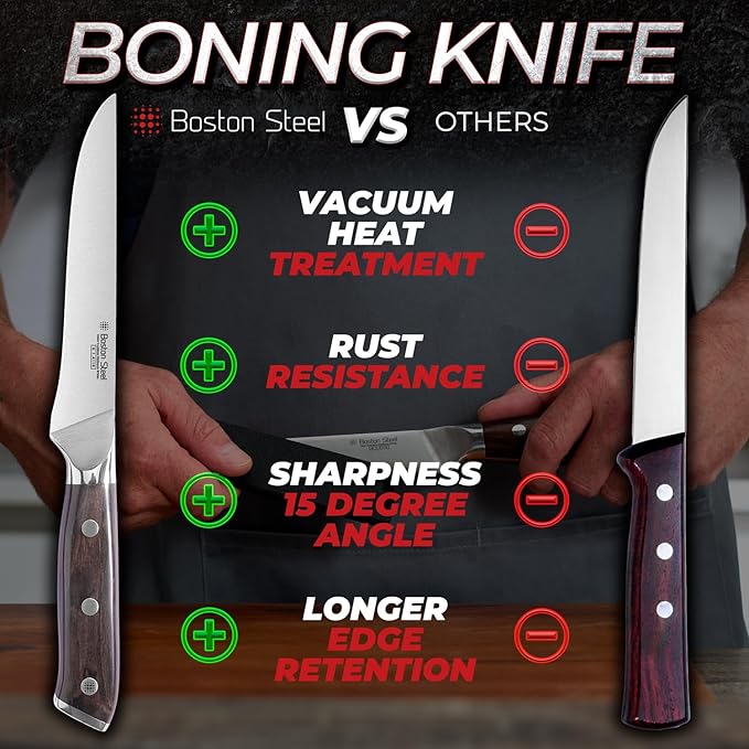 Boning Knife 6 Inch – Ultra Sharp High Carbon Stainless Steel Kitchen Knife with Comfortable Grip, Ergonomic Handle, Gifts for Women and Men, Premium Cooking Knife with Gift Box