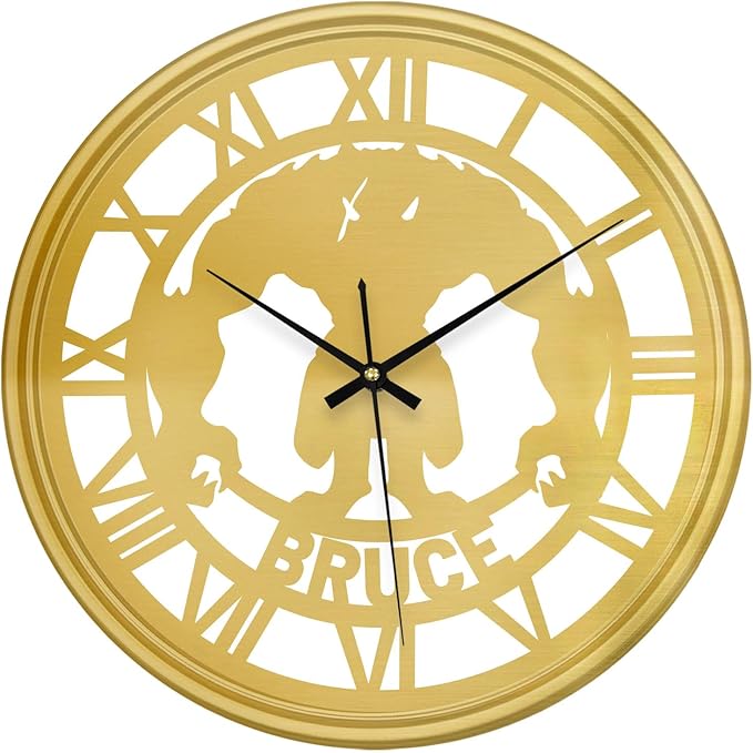 Personalized Name LED Wall Clock, Custom Monsters Record Hanging Clock with 7 Color Changing, Iron Art Clock, Monster Gift for Man Boy Kids