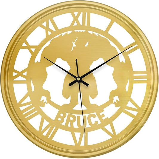 Personalized Name LED Wall Clock, Custom Monsters Record Hanging Clock with 7 Color Changing, Iron Art Clock, Monster Gift for Man Boy Kids