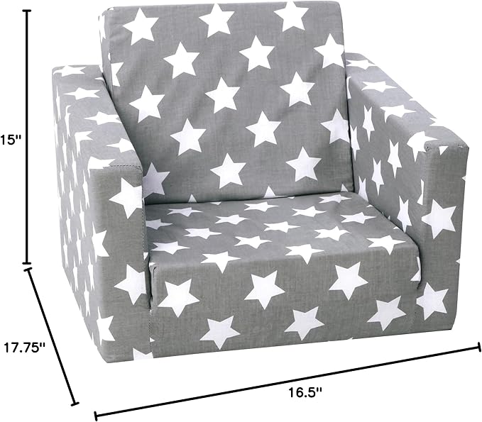 Delsit Kids Couch for Toddlers - 2 in 1 Convertible Foam Armchair to Lounger, Comfy Flip Out Lounge Chair, Sofa for Children, Made in Europe