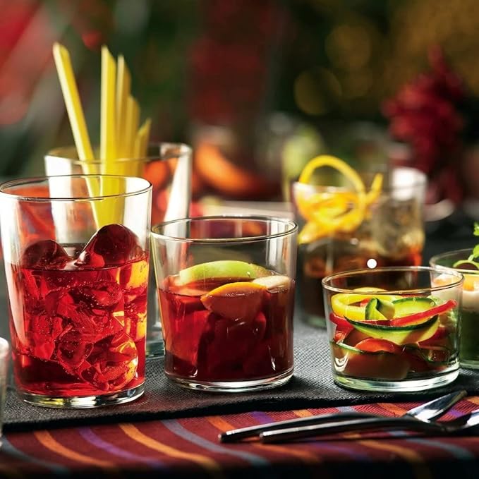 Bormioli Rocco Bodega Collection Glassware – Set Of 12 Medium 12 Ounce Drinking Glasses For Water, Beverages & Cocktails – 12oz Clear Tempered Glass Tumblers