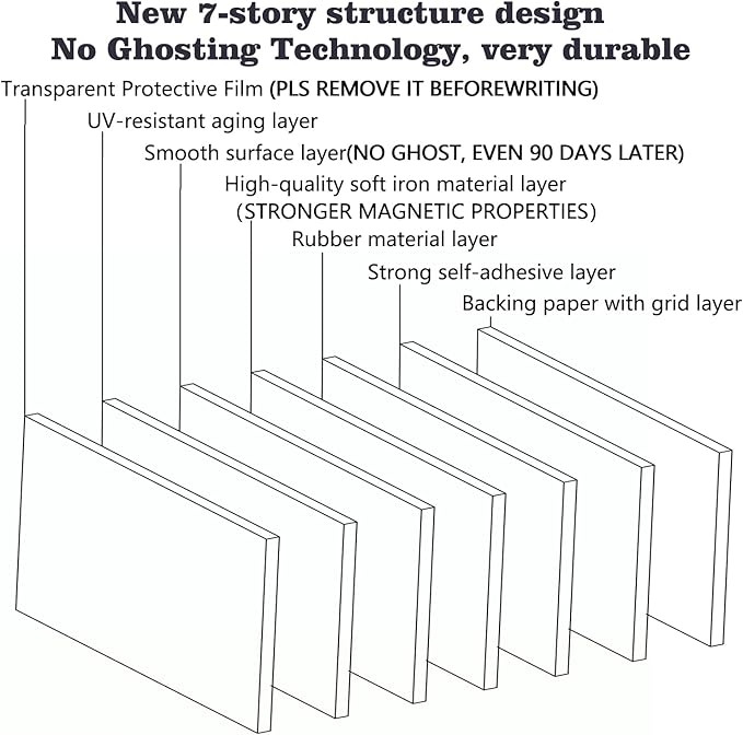 Magnetic Dry Erase Whiteboard Wall Arch Decal 40"x17.5" Self Adhesive White Board Sticke with Marker for Kid Whiteboard Stick Wall Contact Paper Peel and Stick Wallpaper Office Home