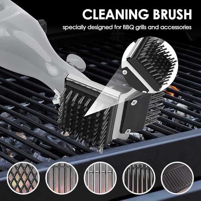 Grill Brush, Portable Steam Grill Brush, Grill Cleaner for Outdoor Grill, Stainless Steel Grill Cleaner Brush, Deep Cleansing Grill Bots for Cleaning Grill and Outdoor Bbqs