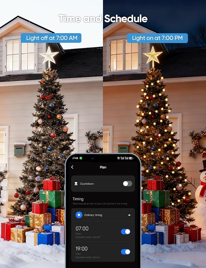 APPECK Christmas String Lights,134 FT 400 LED Outdoor String Lights, 111 Scene Modes Smart RGBW Color Changing Fairy Lights with App Controlled, Decorations String Light for Indoor, Outdoor Tree Decor