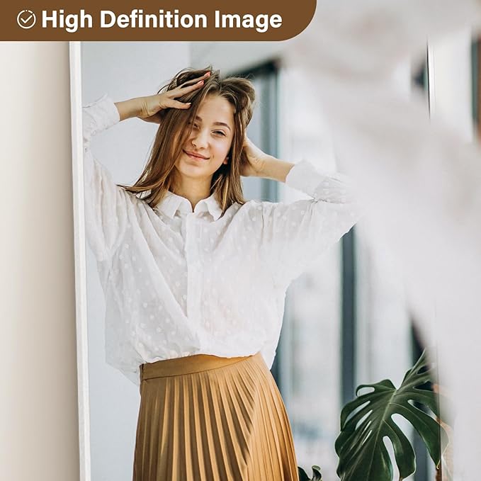 24x68 Arched Full Length Mirror Floor Mirrors with Aluminum Alloy Frame Free-Standing Wall Mounted Floor Mirrors or Large Dressing Mirror, Silver Mirror Full Length