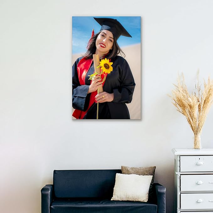 Custom Graduation Canvas Prints with Your Photos,Graduation Decorations, Personalized Graduation Canvas Wall Art Gifts Idea for Daughter, Son, Sibling or Friend (20" X 32")