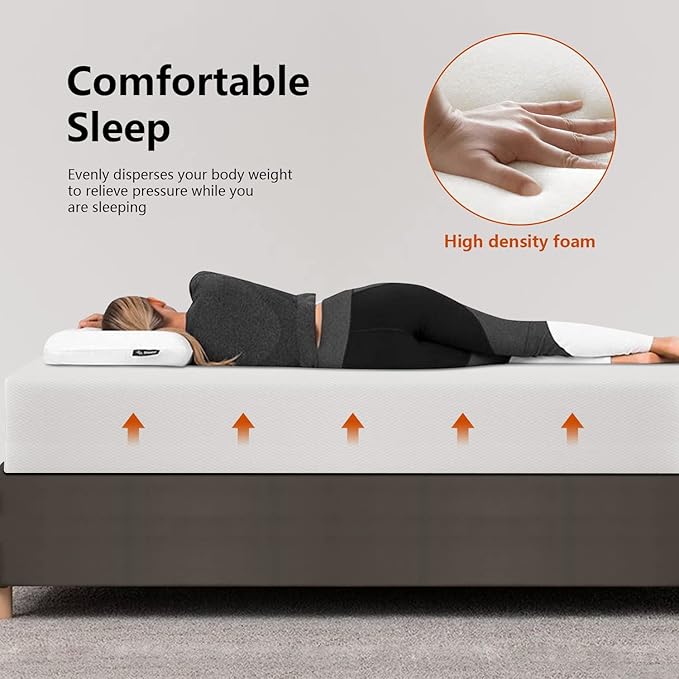 PayLessHere Queen Mattress 12 Inch Gel Memory Foam Mattress with Breathable & Washable Soft Fabric Zippered Cover,Supportive & Pressure Relief Bed Mattress,CertiPUR-US Certified,White，Fiberglass Free