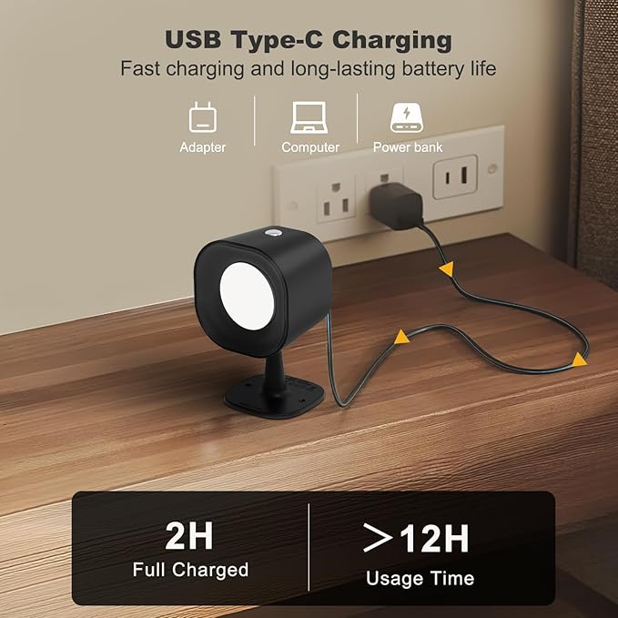 Infrared Sensor Wall Sconces, RGB Wall Mounted Lamp Rechargeable Battery Operated, 6 Brightness & 11 Light Modes LED Wall Lights 360° Rotation Magnetic Wireless Light for Bedroom Living Room