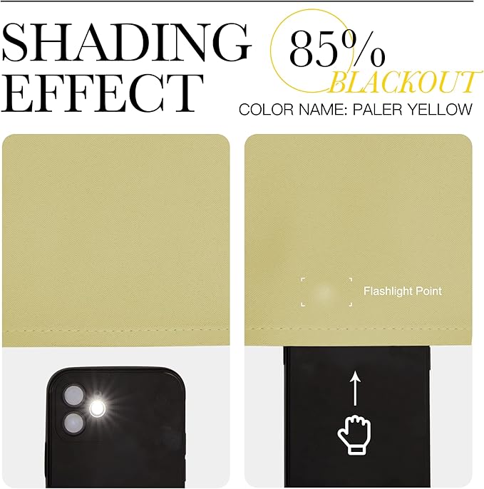 NICETOWN Patio Glass Door Blackout Curtains for Bedrooms & Living Room, Privacy Panel Drapes for Dining & Guest Rooms (Paler Yellow, 42" W x 95" L, 1 Pair)