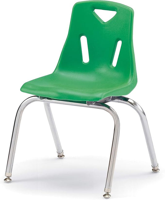 Berries Jonti-Craft 8146JC1119 Stacking Chair with Chrome-Plated Legs, 16" Height, Green