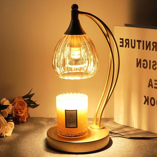 Candle Warmer Lamp, Electric Candle Warmer with Timer Dimmer - Candle Lamp Warmer for Scented Jar Candles - Candle Lamp for Housewarming Gifts New Home Decor (Amber Color)