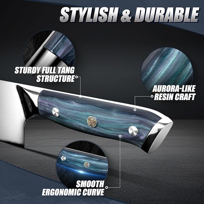 Huusk Valentines Day Gifts for Him, 8" Chef Knife for Kitchen, Best Husband Ever Gift for Valentines, Stainless Kitchen Knife with Resin Handle, Husband Birthday Gifts for Valentines Day