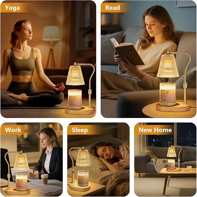 Candle Warmer Lamp with Timer and Dimmer Adjustable Height for Women Birthday Gift, Home Room Decor, Wax Melt Warmer for Scented Jar Candles, Mother's Day