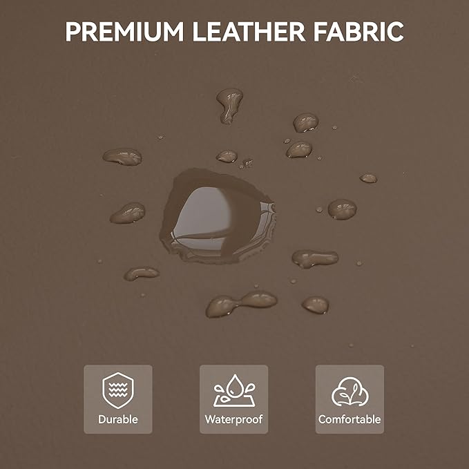 43.5'' Faux Leather Bedroom Bench, Upholstered End of Bed Bench, Padded Vintage Dining Bench, Entryway Bench with Solid Wood Legs, Kitchen, Living Room, Hallway, Brown