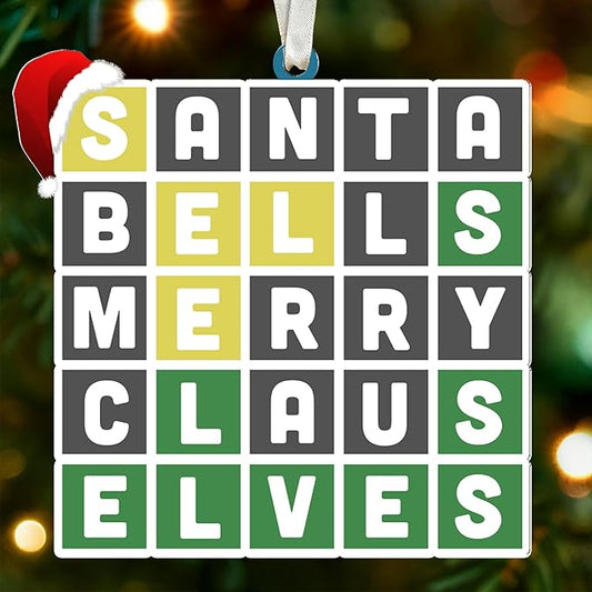 Wordle Ornament - Wordle Ornaments for Christmas Tree - Ideal Wordle Gifts for Puzzle Lovers, 2025 Special Edition Christmas Ornament, Perfect Present for Puzzle Enthusiasts, Holiday Decorations