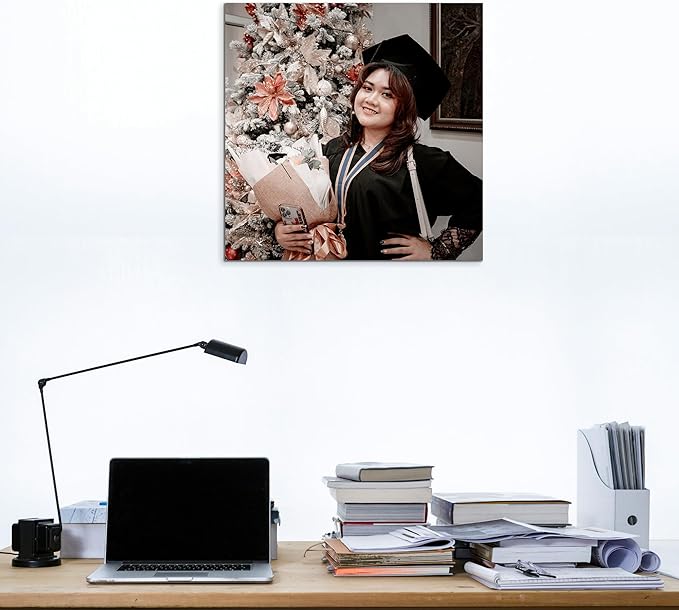 Custom Graduation Canvas Prints with Your Photos,Graduation Decorations, Personalized Graduation Canvas Wall Art Gifts Idea for Daughter, Son, Sibling or Friend (16" X 16")