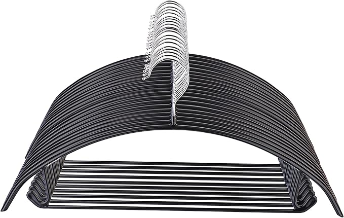 Tosnail 20-Pack Non-Slip Sweater and Pants Hangers, Dimple and Crease Free Hanger for Suit Coat, Shirt, Closet Organizer, Black