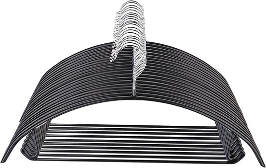 Tosnail 20-Pack Non-Slip Sweater and Pants Hangers, Dimple and Crease Free Hanger for Suit Coat, Shirt, Closet Organizer, Black