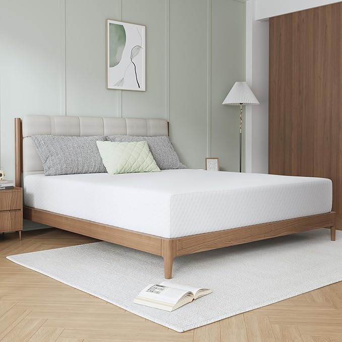 Novilla 14 Inch Queen Size Mattress, Queen Memory Foam Mattress in a Box with Cooling Wave-Cut & High-Density Support Foam for Contour Support & Motion Isolation, Medium Firm with Edge Support