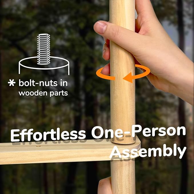 Stuffed Animal Storage or Organizer, Wooden Zoo Cage Toy Holder with Plush Hammock and Net Bottom for Toddlers Playroom, Bedroom