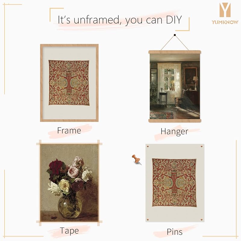 Neutral Wall Art for Boho French Country - Aesthetic Flower Landscape Lake Poster - Vintage Modern Farmhouse Wall Decor - Bathroom Picture Bedroom Print - Green Cottagecore Room Decor - Gallery Set 5