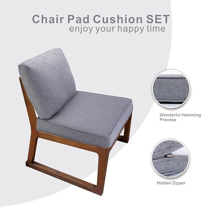 JMGBird Outdoor Seat/Back Chair Cushion Tufted Pillow, Indoor Deep Seat Chair Cushion Set 22"x22"
