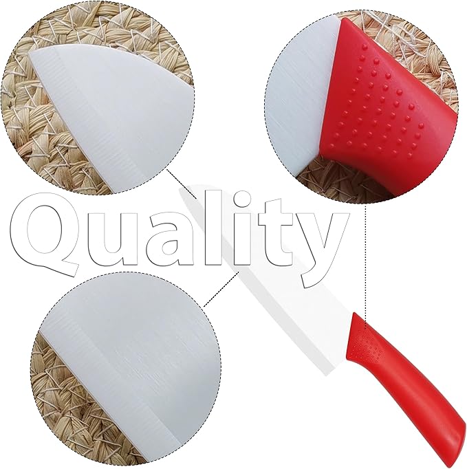 Ceramic Knife - 7 inch Chef's Santoku Knife - Sharp Ceramic Kitchen Knife with Sheath Cover