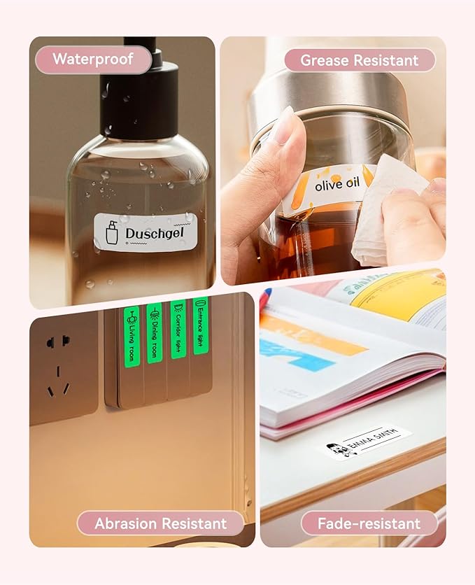 NIIMBOT Label Maker Machine Bluetooth Label Printer for School Home Office Organization, Wireless Mini Labeler D110 Upgraded Version, Label Machine with Label, Pink