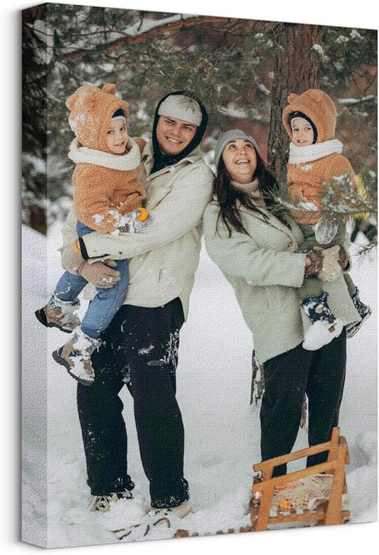 Jovivi Custom Canvas Prints with Your Pictures - Personalized Photos Print,Wall Art Poster Canvas Printing Customized Photo Gifts for Wedding Family Pets Home Office Decor Frame 18x12