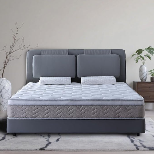 12 Inch Full Mattress Hybrid Innerspring and Plush Memory Mattress in a Box,Medium Soft Feel,Motion Isolation & Pressure Relief,Cooling Bed Mattress for Bed Frames,CertiPUR-US Certified (King)