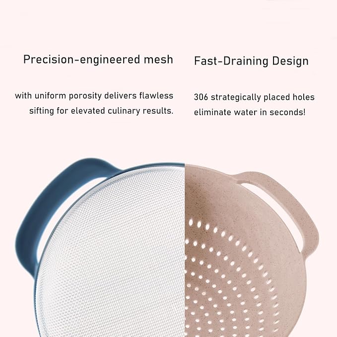 Plastic Mixing Bowls Set 10 PCS with Measuring Spoon, Colorful Serving Bowls for Kitchen, Ideal for Baking, Prepping, Nesting Bowls for Space Saving Storage