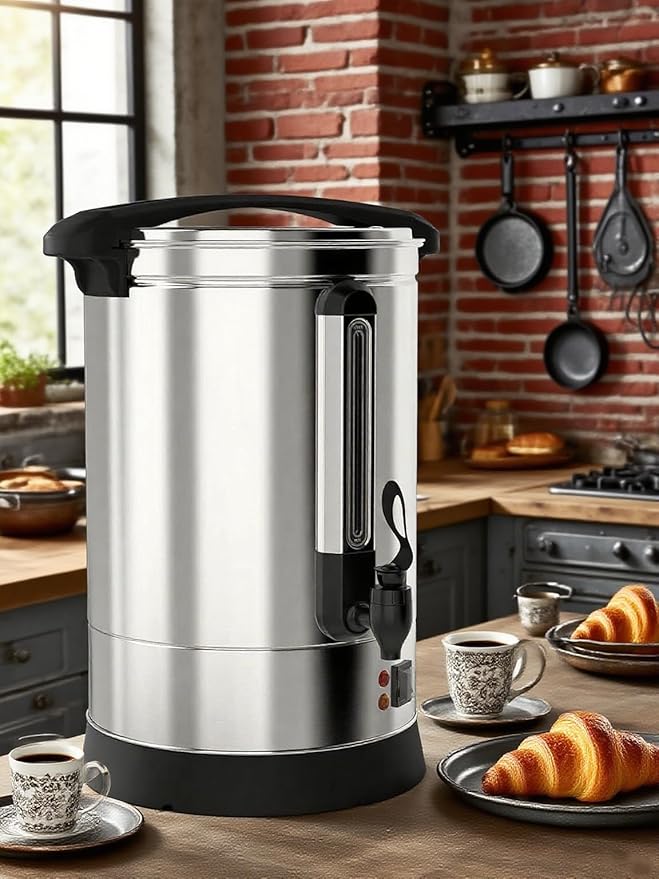 Coffee Urn 150 Cup,18L/4.8Gal Commercial Coffee Maker for Party Buffet Catering, Stainless Steel Large Hot Coffee Dispenser,Hot Beverage Dispenser,Hot Water Urn