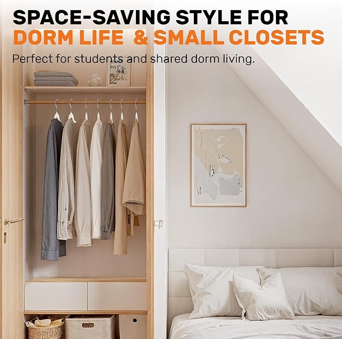 30 Pack Premium Velvet Shirt Hangers, Non-Slip Slim Flocked Clothes Hanger with 360° Swivel Hook, Space Saving Felt Hangers for Coats, Sweaters, Tank Top, Blouses(Beige)