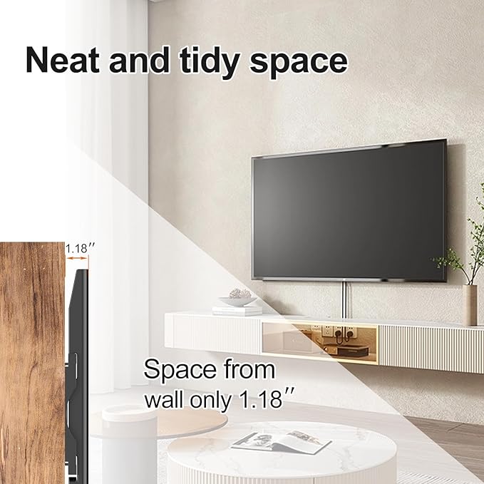 Fixed TV Wall Mount for Most 32-68 Inch 4K,LED, LCD and Plasma TVs,TV Wall Bracket VESA Up to 400x400mm,Weight Capacity 99lbs,Low Profile Wall Mount tv Bracket 40 43 50 55 60 65 Inch