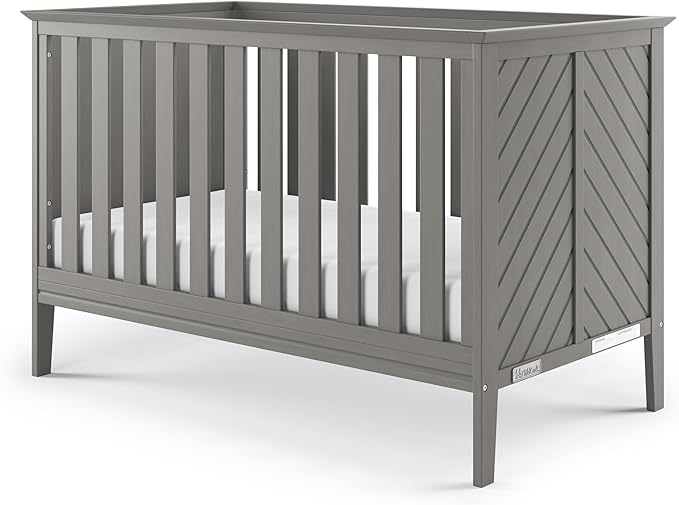 Child Craft Atwood 3-in-1 Convertible Crib, Baby Crib Converts to Day Bed, Toddler Bed, 3 Adjustable Mattress Positions, Non-Toxic, Baby Safe Finish (Lunar Gray)
